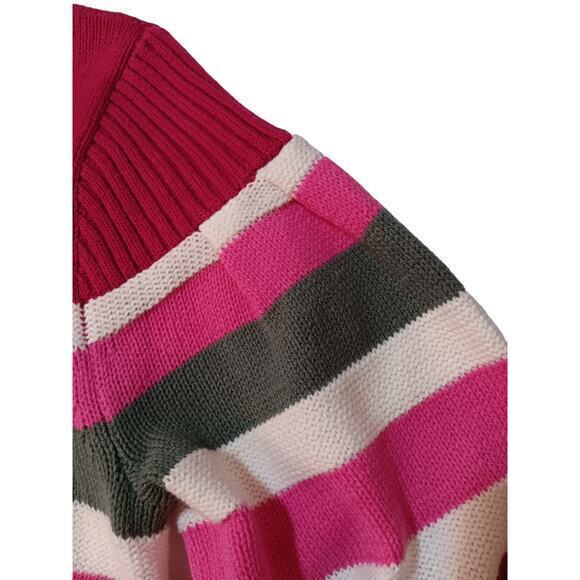LOFT Pullover Sweater Top Size MediumP Cotton Blend Colorful Stripes - Picture 4 of 9